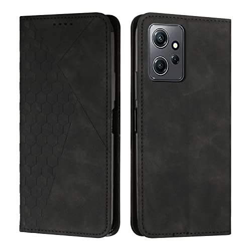 KOUYI Kompatible mit Redmi Note 12 4G Hülle, Retro Premium PU Leder Weich TPU Klapphülle Kartenfächer Magnetic Standfunktion Flip Wallet Shockproof Handyhülle (Schwarz) von KOUYI