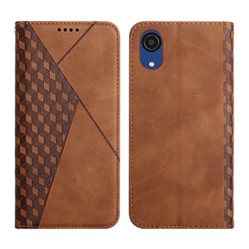 KOUYI Kompatible mit Samsung Galaxy A03 Core Hülle, Retro Premium PU Leder Weich TPU Klapphülle Kartenfächer Magnetic Standfunktion Flip Wallet Shockproof Handyhülle (Braun) von KOUYI