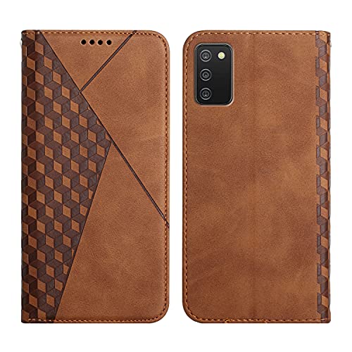 KOUYI Kompatible mit Samsung Galaxy A03S Hülle, Retro Premium PU Leder Weich TPU Klapphülle Kartenfächer Magnetic Standfunktion Flip Wallet Shockproof Handyhülle (Braun) von KOUYI