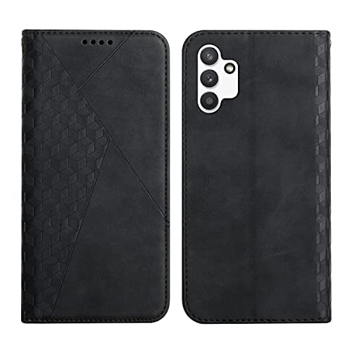 KOUYI Kompatible mit Samsung Galaxy A04s/A04 Hülle, Retro Premium PU Leder Weich TPU Klapphülle Kartenfächer Magnetic Standfunktion Flip Wallet Shockproof Handyhülle (Schwarz) von KOUYI