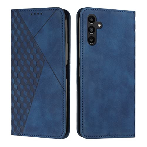 KOUYI Kompatible mit Samsung Galaxy A15 Hülle, Retro Premium PU Leder Weich TPU Klapphülle Kartenfächer Magnetic Standfunktion Flip Wallet Shockproof Handyhülle (Blau) von KOUYI