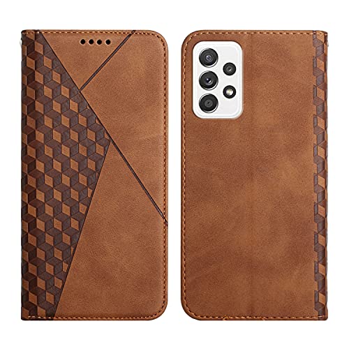 KOUYI Kompatible mit Samsung Galaxy A33 5G Hülle, Retro Premium PU Leder Weich TPU Klapphülle Kartenfächer Magnetic Standfunktion Flip Wallet Shockproof Handyhülle (Braun) von KOUYI