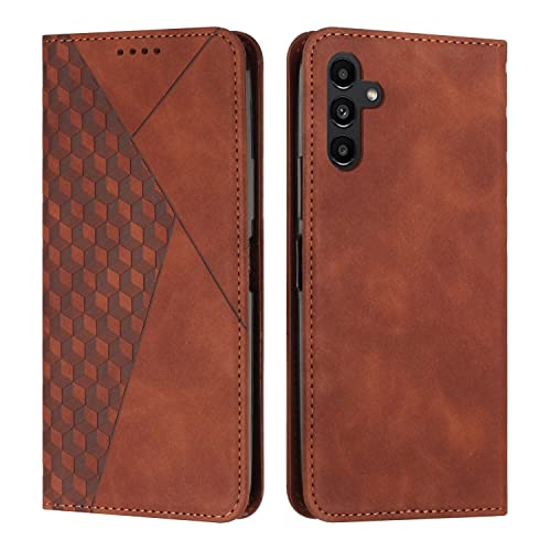 KOUYI Kompatible mit Samsung Galaxy A34 5G Hülle, Retro Premium PU Leder Weich TPU Klapphülle Kartenfächer Magnetic Standfunktion Flip Wallet Shockproof Handyhülle ((Braun) von KOUYI