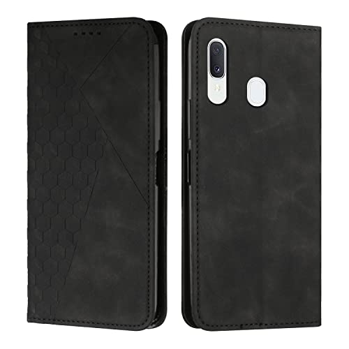 KOUYI Kompatible mit Samsung Galaxy A40 Hülle, Retro Premium PU Leder Weich TPU Klapphülle Kartenfächer Magnetic Standfunktion Flip Wallet Shockproof Handyhülle (Schwarz) von KOUYI