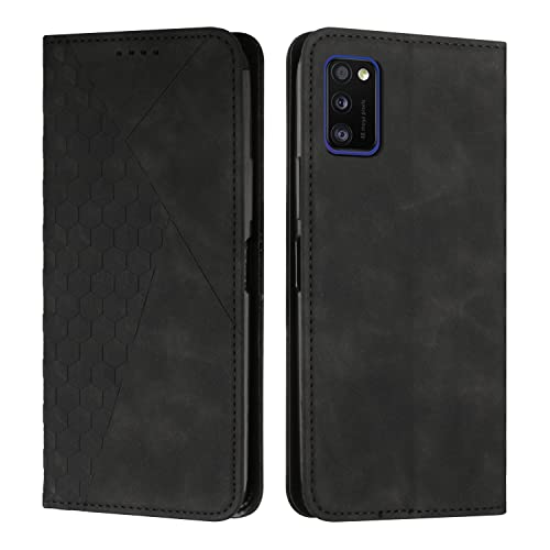 KOUYI Kompatible mit Samsung Galaxy A41 Hülle, Retro Premium PU Leder Weich TPU Klapphülle Kartenfächer Magnetic Standfunktion Flip Wallet Shockproof Handyhülle (Schwarz) von KOUYI