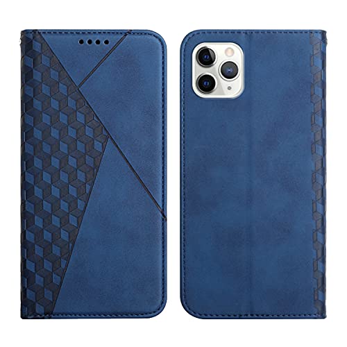 KOUYI Kompatible mit iPhone 11 Pro Max (6,5 Zoll) Hülle, Retro Premium PU Leder Weich TPU Klapphülle Kartenfächer Magnetic Standfunktion Flip Wallet Shockproof Handyhülle (Blau) von KOUYI