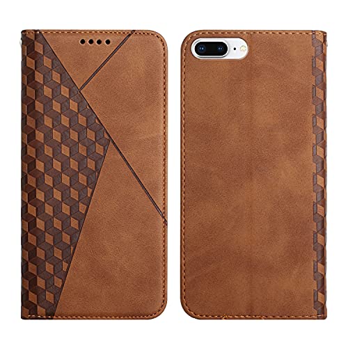 KOUYI Kompatible mit iPhone 6S Plus/iPhone 6 Plus (5,5 Zoll) Hülle, Retro Premium PU Leder Weich TPU Klapphülle Kartenfächer Magnetic Standfunktion Flip Wallet Shockproof Handyhülle (Braun) von KOUYI
