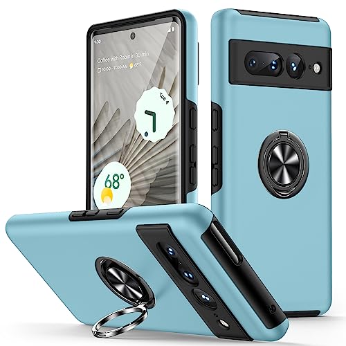 KOVASIA für Google Pixel 7 Pro Hülle mit Ständer, Handyhülle für Google Pixel 7 Pro Unterstützung Magnetische Autohalterung, Stoßfest Schutzhülle Kratzfest Bumper Hülle für Pixel 7 Pro,Himmelblau von KOVASIA