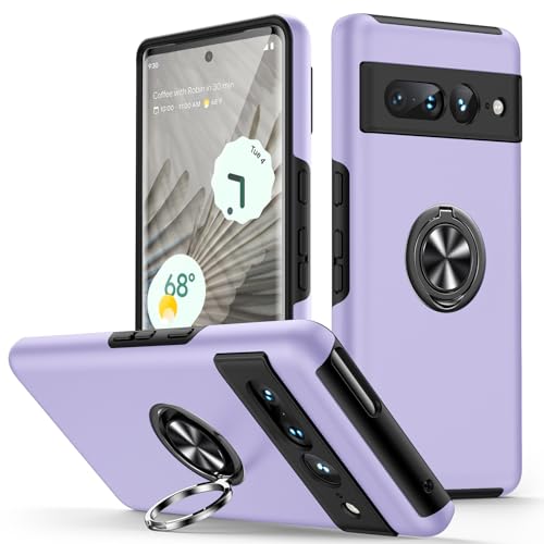 KOVASIA für Google Pixel 7 Pro Hülle mit Ständer, Handyhülle für Google Pixel 7 Pro Unterstützung Magnetische Autohalterung, Stoßfest Schutzhülle Kratzfest Bumper Hülle für Pixel 7 Pro,Lila von KOVASIA