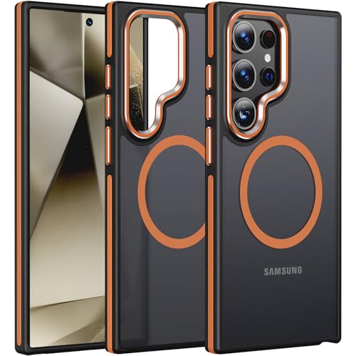 KOVASIA Magnetische für Samsung Galaxy S24 Ultra Hülle, kompatibel mit MagSafe, Handyhülle für Samsung S24 Ultra, Militärnorm Schutz, stoßfeste Schutzhülle, Samtige Touch Dünn Case Orange KOVASIA Magnetische für Samsung Galaxy S24 Ultra Hülle, kompatibel mit MagSafe, Handyhülle für Samsung S24 Ultra, Militärnorm Schutz, stoßfeste Schutzhülle, Samtige Touch Dünn Case Orange von KOVASIA