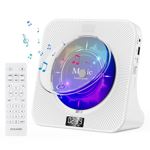 KOVCDVI CD Player Kinder Radio mit CD Player Bluetooth mit Lautsprecher Vordere Anzeige Unterstützung USB/AUX-Wiedergabe Timer mit Fernbedienung Staubschutzhülle Kopfhöreranschluss KOVCDVI CD Player Kinder Radio mit CD Player Bluetooth mit Lautsprecher Vordere Anzeige Unterstützung USB/AUX-Wiedergabe Timer mit Fernbedienung Staubschutzhülle Kopfhöreranschluss von KOVCDVI