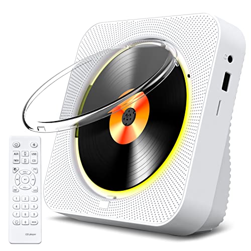 KOVCDVI CD Player mit Radio CD Player Bluetooth 5.1 mit 5W Dual Lautsprecher Wiedergabeleuchte Fernbedienung Staubschutz Anzeige FM Radio Timer Kopfhörer USB/SD Karte/AUX Wiedergabe Weiß KOVCDVI CD Player mit Radio CD Player Bluetooth 5.1 mit 5W Dual Lautsprecher Wiedergabeleuchte Fernbedienung Staubschutz Anzeige FM Radio Timer Kopfhörer USB/SD Karte/AUX Wiedergabe Weiß von KOVCDVI