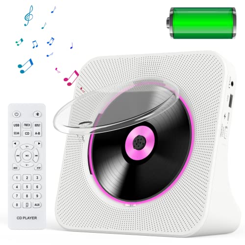 KOVCDVI Tragbarer CD Player mit Akku CD Player Bluetooth mit Lautsprecher 5.0 CD-Player Desktop mit Fernbedienung Staubschutzhülle Bildschirm FM-Radio Timer USB- und AUX-Wiedergabe Kopfhöreranschluss KOVCDVI Tragbarer CD Player mit Akku CD Player Bluetooth mit Lautsprecher 5.0 CD-Player Desktop mit Fernbedienung Staubschutzhülle Bildschirm FM-Radio Timer USB- und AUX-Wiedergabe Kopfhöreranschluss von KOVCDVI