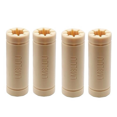 DINGGUANGHE 2/4 Stück Vollkunststoff LM8LUU Linearlagerbuchse 8 mm 8 x 15 x 45 mm Lager for 3D-Druckerteile CNC-Maschine (Farbe : White, Größe : 4pcs) von KOVNOVI