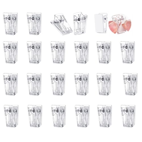 KOVOSCH 20 stück Klebrige Federclips,Kunststoff Federclips,Selbstklebende Federklammern,Selbstklebende Wandclips Outdoor,Selbstklebend Wandclips Deko Clip,für Zuhause Büro Fotodokumente Fotoposter von KOVOSCH