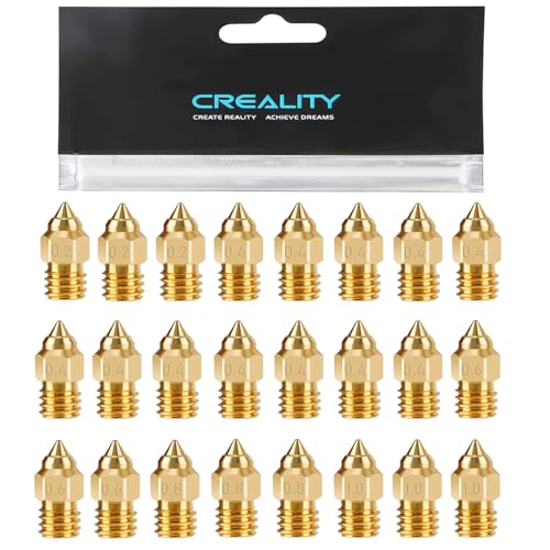 Creality 24PCS Brass Nozzles for Ender 3 S1, 3D Printer Parts 12PCS 0.4mm, 3PCS 0.2mm, 0.6mm, 0.8mm, 1.0mm Brass Nozzles Kit for Ender 3/Pro/V2/Max, Ender 3 V2 Neo, Ender 5/Pro/Plus, CR-10/S/V2 von KOYOFEI