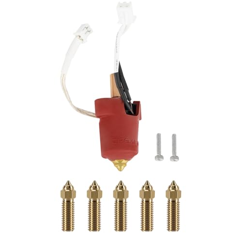 Creality Ender 3 V3 KE Ceramic Heating Block Kit, 3D Printer Parts All Metal Heat Break 300°C High Temperature Resistance Hotend Heating Block Kit with 5PCS Brass Nozzles for Ender 3 V3 KE von KOYOFEI