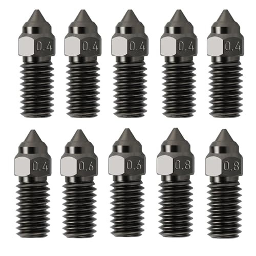 KOYOFEI 10PCS Hardened Nozzle Kit for Neptune 4, 3D Printer Accessories 6PCS 0.4mm, 2PCS 0.6mm, 0.8mm Hardened Nozzles Kit for Elegoo Neptune 4, Neptune 4 Pro von KOYOFEI