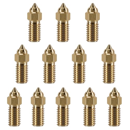 KOYOFEI 12PCS Brass Nozzle Kit for Neptune 4, 3D Printer Accessories 12PCS 0.4mm Brass Nozzles Kit for Elegoo Neptune 4, Neptune 4 Pro von KOYOFEI