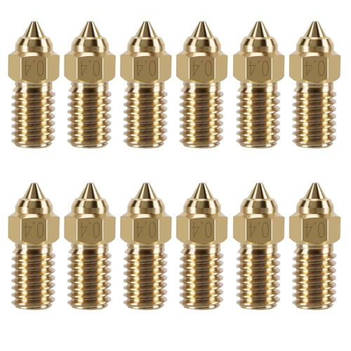 KOYOFEI 12PCS Brass Nozzles for Ender 3 V3 SE, 3D Printer Parts High Speed 0.4mm Brass Nozzles Kit for Creality Ender 5 S1, Ender 7 von KOYOFEI