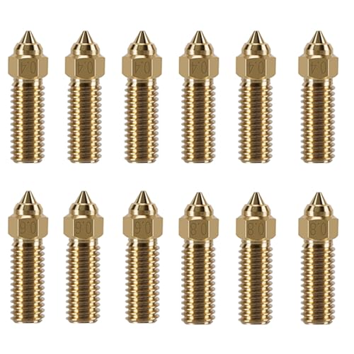 KOYOFEI 12PCS Brass Nozzles for K1 Max, 3D Printer Parts 6PCS 0.4mm, 3PCS 0.6mm, 0.8mm High Speed Brass Nozzle for Creality K1, Ender 3 V3 KE, CR-10 SE von KOYOFEI