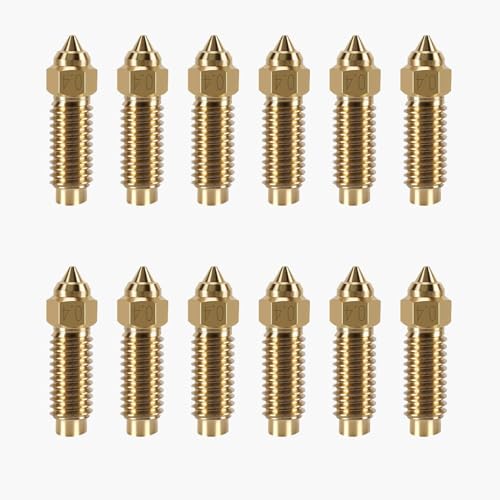 KOYOFEI 12PCS Brass Nozzles for Neptune 4 Plus, 3D Printer Parts High Speed 0.4mm Brass Nozzles Kit for ELEGOO Neptune 4 Plus, Neptune 4 Max von KOYOFEI