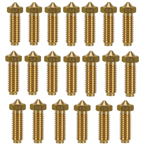 KOYOFEI 20PCS Brass Nozzle Kit for Anycubic Kobra 3, 3D Printer Accessories 8PCS 0.4mm, 3PCS 0.2mm, 0.6mm, 0.8mm, 1.0mm Brass Nozzles Kit for Anycubic Kobra 3, Kobra 3 Combo von KOYOFEI