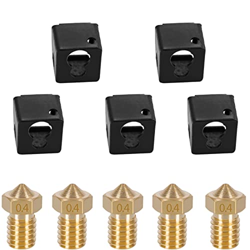 KOYOFEI 5PCS 0.4mm Nozzles and 5PCS Silicone Socks Kit, 3D Printer Parts Hotend Silicone Cover for Anycubic Kobra, Mega, Mega S, Mega X, Chiron FDM 3D Printers von KOYOFEI