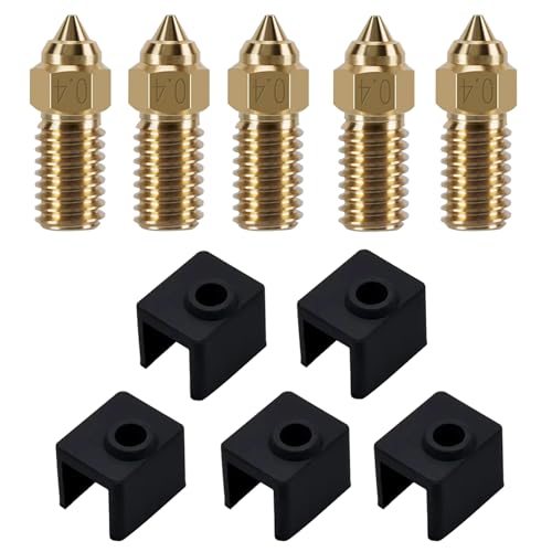 KOYOFEI 5PCS 0.4mm Nozzles and 5PCS Silicone Socks Kit for Neptune 4, 3D Printer Accessories 5PCS 0.4mm Brass Nozzles and Silicone Socks for Elegoo Neptune 4, Neptune 4 Pro von KOYOFEI