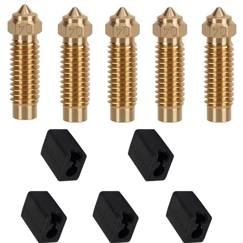 KOYOFEI 5PCS 0.4mm Nozzles and 5PCS Silicone Socks Kit for Neptune 4 Plus, 3D Printer Accessories 5PCS 0.4mm Brass Nozzles and Silicone Socks for ELEGOO Neptune 4 Plus, Neptune 4 Max von KOYOFEI