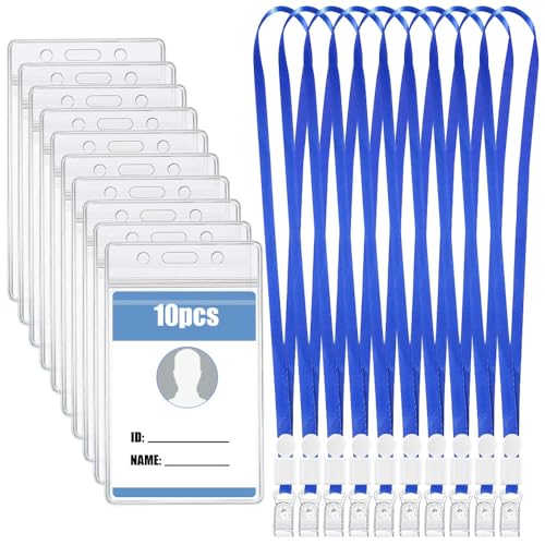 Ausweishülle mit Schlüsselband, 10 Sets Transparent Wasserdicht Kartenhülle, 10 * 9.5cm Horizontal Namensschilder Schutzhülle Ausweishülle für Studenten Mitabeiter Business Ausstellung Ausweishülle mit Schlüsselband, 10 Sets Transparent Wasserdicht Kartenhülle, 10 * 9.5cm Horizontal Namensschilder Schutzhülle Ausweishülle für Studenten Mitabeiter Business Ausstellung von KOZOY