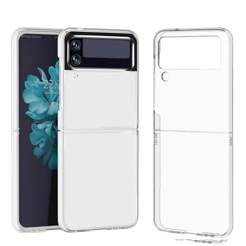 KOZOY Klarsichthülle Kompatibel mit Samsung Galaxy Z Flip 4, Transparent TPU Silikon Case, Harte PC Stoßfest Anti-Scratch Handyhülle Schutzhülle für Galaxy Z Flip 4 von KOZOY