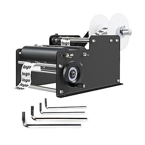 KOZWAY Manuelle Flaschenetikettiermaschine, Handetikettenapplikator, Standard-Rundetikettiermaschine for PET-Flaschen aus Kunststoff, Glas und Metall (Color : Noir, Size : 1 UK) von KOZWAY