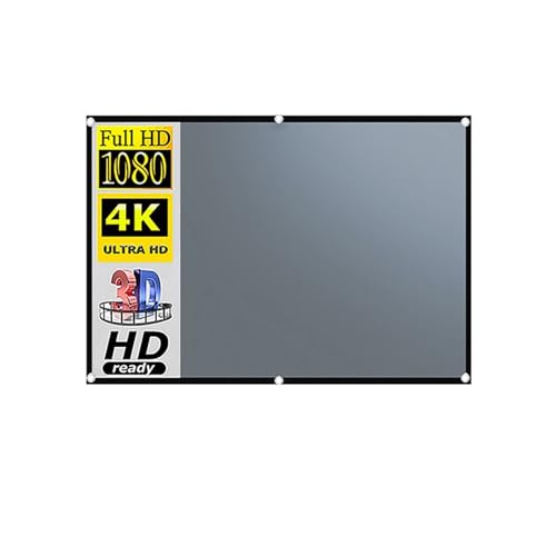 Projektorleinwand 4:3 Projektor Anti-Licht Vorhang 50 60 72 84 92 100 110 Zoll 3D HD tragbare Projektionswand mit Löchern Outdoor Indoor für Outdoor-Indoor-Heimkino (Color : Q, Size : 50 inch) von KOZWAY