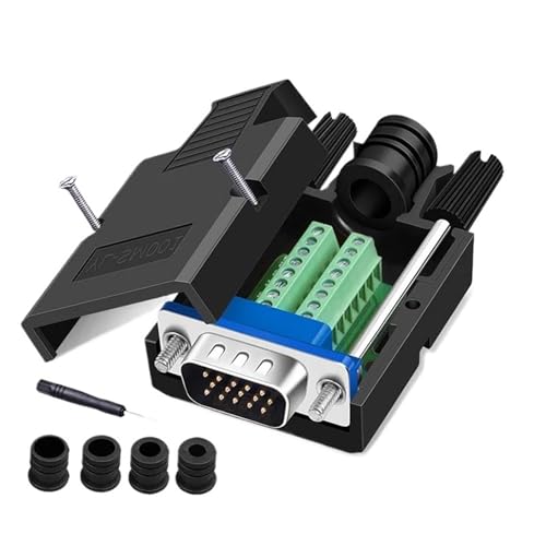1 Stück DB15 3 + 6/3 + 9 VGA Lötfreie Verbindung Verriegelungstyp 3 Reihen mit 15 Nadeln Männlich Weiblich Stecker Computermonitor Projektor Terminal(3 9 Female screw) von KPCLLTQXG