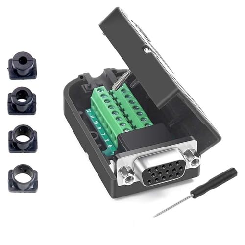 1 Stück DB15 VGA-Stecker, lötfrei, männlich, weiblich, HDB15-polig, VGA 15-polig, 3 + 9, Industriequalität, Computer-Monitor-Projektor-Anschluss(FN) von KPCLLTQXG