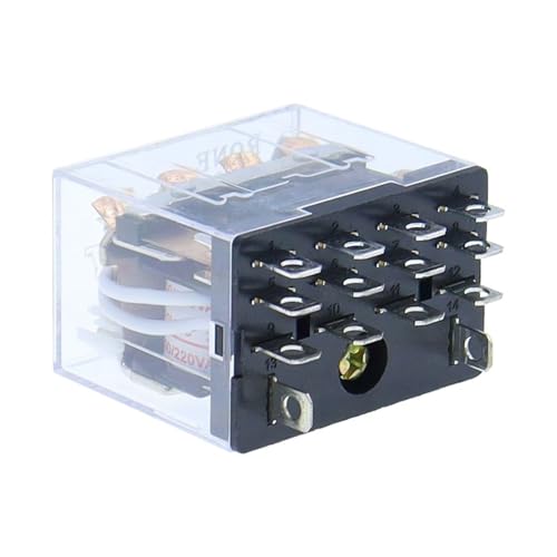 8 STÜCKE, LY4NJ Allgemeines elektromagnetisches Zwischenrelais HH64P Mini-Relais 14-polig AC10A 250 V mit LED DC12/24 V AC220 V Silberkontakte(DC,110V) von KPLYCRT