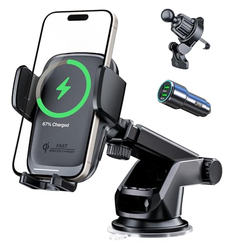 KPON 15W Qi Zertifiziert Handyhalterung Auto mit Ladefunktion,Induktive ladestation Auto,Handyhalterung Lüftung+Saugnapf für iPhone 16/15/14/13/12/11/X/Pro/Max/8 Plus/Mini/Samsung S24 ultra/S23/S22 KPON 15W Qi Zertifiziert Handyhalterung Auto mit Ladefunktion,Induktive ladestation Auto,Handyhalterung Lüftung+Saugnapf für iPhone 16/15/14/13/12/11/X/Pro/Max/8 Plus/Mini/Samsung S24 ultra/S23/S22 von KPON