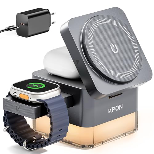 KPON Magsafe Ladestation für iPhone und Apple Watch, 4-in-1 iPhone Ladestation Faltbare Cube mit 15W Schnellladung und Nachtlicht, Magsafe Ladegerät Kompatibel mit iPhone 16 Pro/15/14/13/12 Serie KPON Magsafe Ladestation für iPhone und Apple Watch, 4-in-1 iPhone Ladestation Faltbare Cube mit 15W Schnellladung und Nachtlicht, Magsafe Ladegerät Kompatibel mit iPhone 16 Pro/15/14/13/12 Serie von KPON