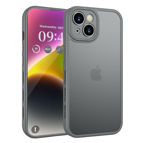 KPPIT Hülle für iPhone 14 Hülle,Wärmeableitung Vollständiger Kameraschutz Handyhülle iPhone 14 Stoßfest Kratzfest Schutzhülle,Transluzente Matt Rückseite iPhone 14 case 6,1 Zoll, Grau KPPIT Hülle für iPhone 14 Hülle,Wärmeableitung Vollständiger Kameraschutz Handyhülle iPhone 14 Stoßfest Kratzfest Schutzhülle,Transluzente Matt Rückseite iPhone 14 case 6,1 Zoll, Grau von KPPIT