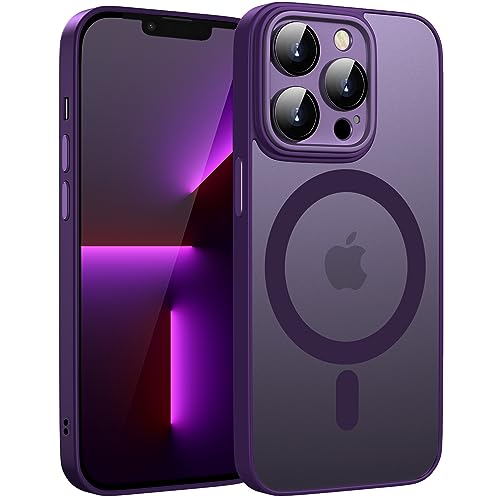 KPPIT Magnetic für iPhone 13 Pro Hülle für Magsafe, Handyhülle iPhone 13 Pro mit Magsafe Anti-Fingerabdruck-Schutzhülle Mattiert Durchscheinende Handyhülle für iPhone 13 Pro 6,1"- Violett von KPPIT