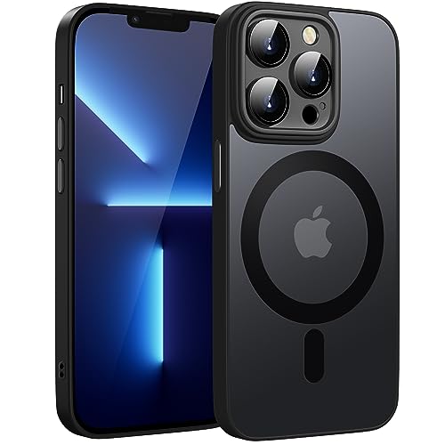 KPPIT Magnetic für iPhone 13 Pro Max Hülle für Magsafe, Handyhülle iPhone 13 Pro Max mit Magsafe Anti-Fingerabdruck-Schutzhülle Mattiert Durchscheinende Handyhülle für iPhone 13 Pro Max 6,7"- Schwarz von KPPIT