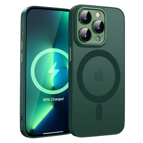 KPPIT Magnetisch Hülle für iPhone 13 Pro Hülle 6,1 Zoll Kompatibel mit MagSafe, Transluzente Matt Rückseite Dünn Stoßfest Handyhülle für iPhone 13 Pro Case, Canngling grün KPPIT Magnetisch Hülle für iPhone 13 Pro Hülle 6,1 Zoll Kompatibel mit MagSafe, Transluzente Matt Rückseite Dünn Stoßfest Handyhülle für iPhone 13 Pro Case, Canngling grün von KPPIT