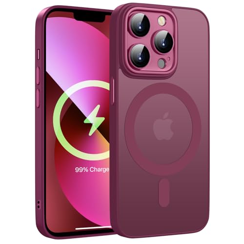 KPPIT Magnetisch Hülle für iPhone 13 Pro Hülle 6,1 Zoll Kompatibel mit MagSafe,Transluzente Matt Rückseite Dünn Stoßfest Handyhülle für iPhone 13 Pro Case, Pflaumenfarbe KPPIT Magnetisch Hülle für iPhone 13 Pro Hülle 6,1 Zoll Kompatibel mit MagSafe,Transluzente Matt Rückseite Dünn Stoßfest Handyhülle für iPhone 13 Pro Case, Pflaumenfarbe von KPPIT