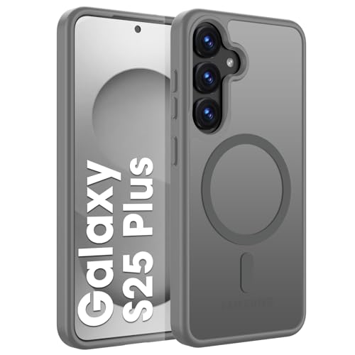KPPIT Hülle für Samsung Galaxy S25 Plus / S25+ 5G für Magsafe,[Schutz in Militärqualität] Stoßfest Magnetisch Handyhülle für Samsung S25 Plus Case Dünn Cover Matt Transluzente Schutzhülle, Grau von KPPIT