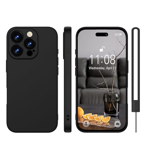 KPPIT Handyhülle Schutzhülle für 16 Pro Max aus Silikon, stoßfeste 17,5 cm (6,9 Zoll), vollständige Kamera-Abdeckung, militärischer Schutz, 360°-Schutz, mit Handschlaufe, schlanke Schutzhülle von KPPIT