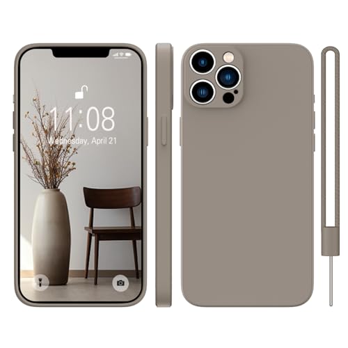 KPPIT Schutzhülle für iPhone 14 Pro, Silikon, ultradünn, weiches Gel, kratzfest, Mikrofaserfutter, stoßfeste Gummi-Hülle, 15,5 cm (6,1 Zoll), Titangrau von KPPIT