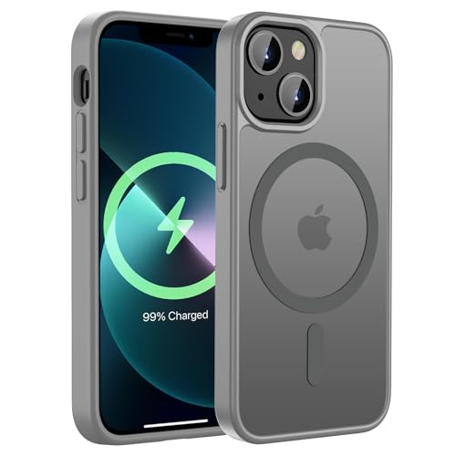 KPPIT für iPhone 12 Mini Hülle,iPhone 13 Mini Hülle [Kompatibel mit MagSafe] Magnetisch Handyhülle für iPhone 12 Mini/iPhone 13 Mini Case Dünn Cover Matt Transluzente Schutzhülle 5,4 Zoll,Grau von KPPIT