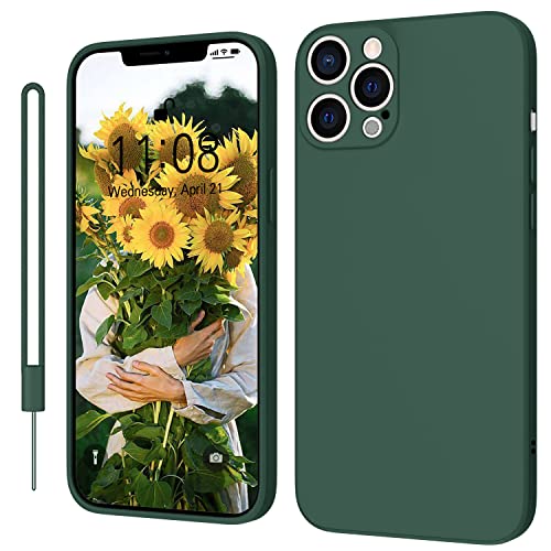 KPPIT iPhone 12 Pro Max Hülle Silikon Case 6.7 Zoll,Hanyhülle iPhone 12 Pro Max [Kameraschutz] [Mikrofaser] [Kratzfeste] Rundumschutz Case Schutzhülle Hülle für iPhone 12 Pro Max,Nachtgrün von KPPIT