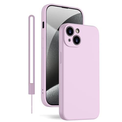 KPPIT iPhone 13 Hülle Silikon Case 6.1 Zoll,Hanyhülle iPhone 13 [Kameraschutz] [Mikrofaser] [Kratzfeste] Rundumschutz Case Schutzhülle Hülle für iPhone 13, Gras Lila von KPPIT